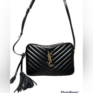 pre-loved Saint Laurent Lou Camera bag in black quilted leather (2019)